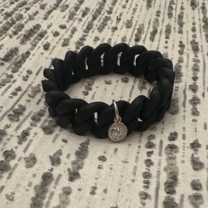Black Chunky Bracelet with Silver Marc by Marc Jacob’s charm